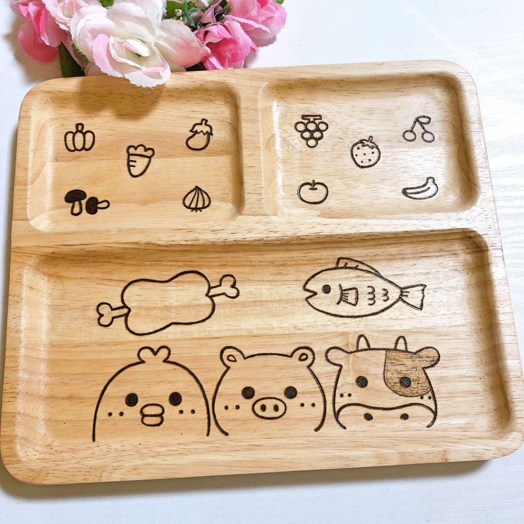 確認♡画像5枚♡四角仕切り(大)♡スプーンフォーク♡お箸♡オーダー受け付け マザーガーデン 野いちご トリオセット お箸 & スプーン & フォーク